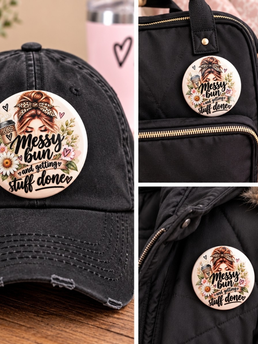 Messy Bun Button
